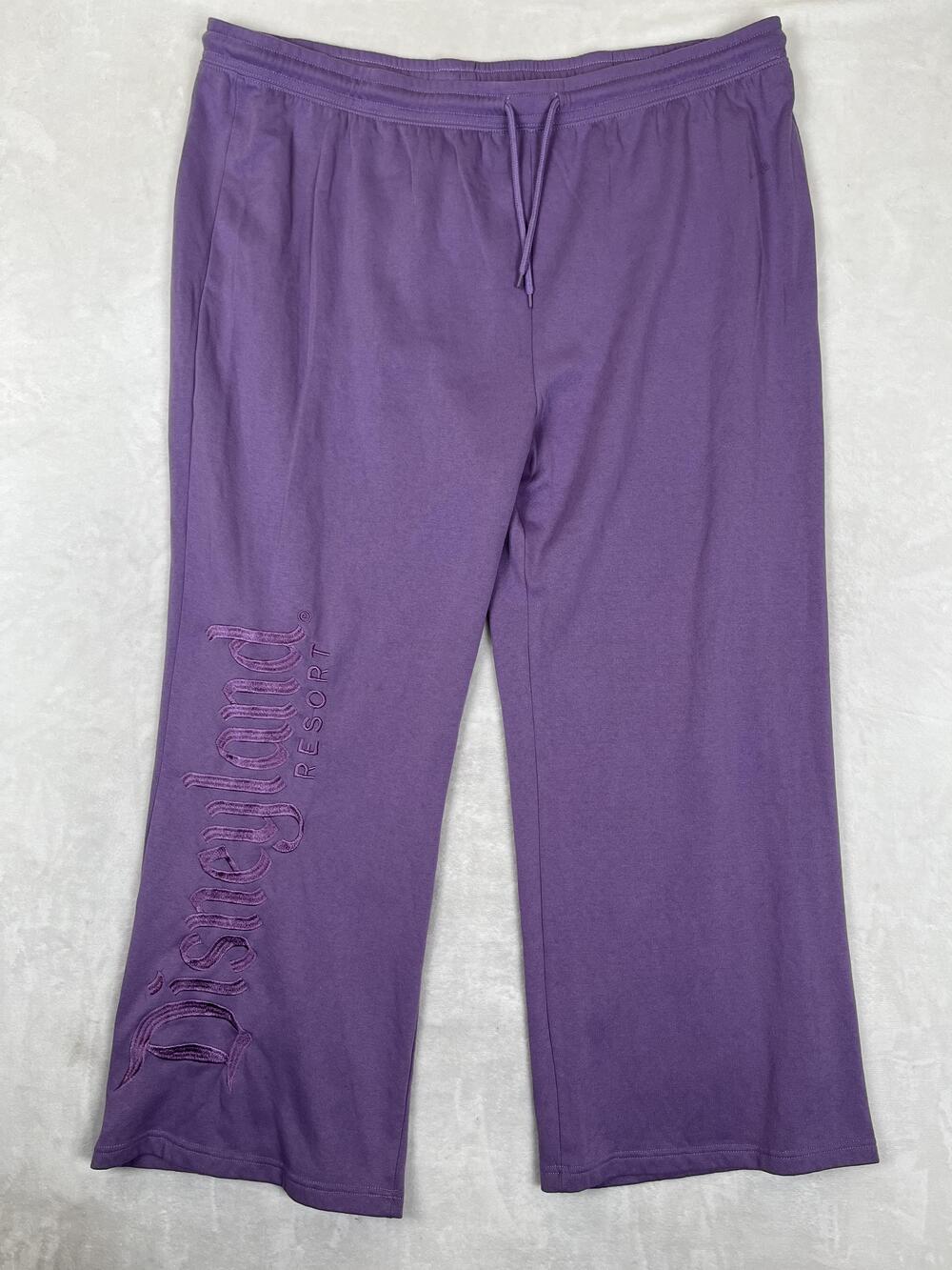 Disney Sweatpants Womens Plus 3X Purple Disneyland Resort Wide Leg Lounge Pants